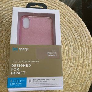 Speck Presidio Clear Glitter Pink Phone Case iPhone X/XS